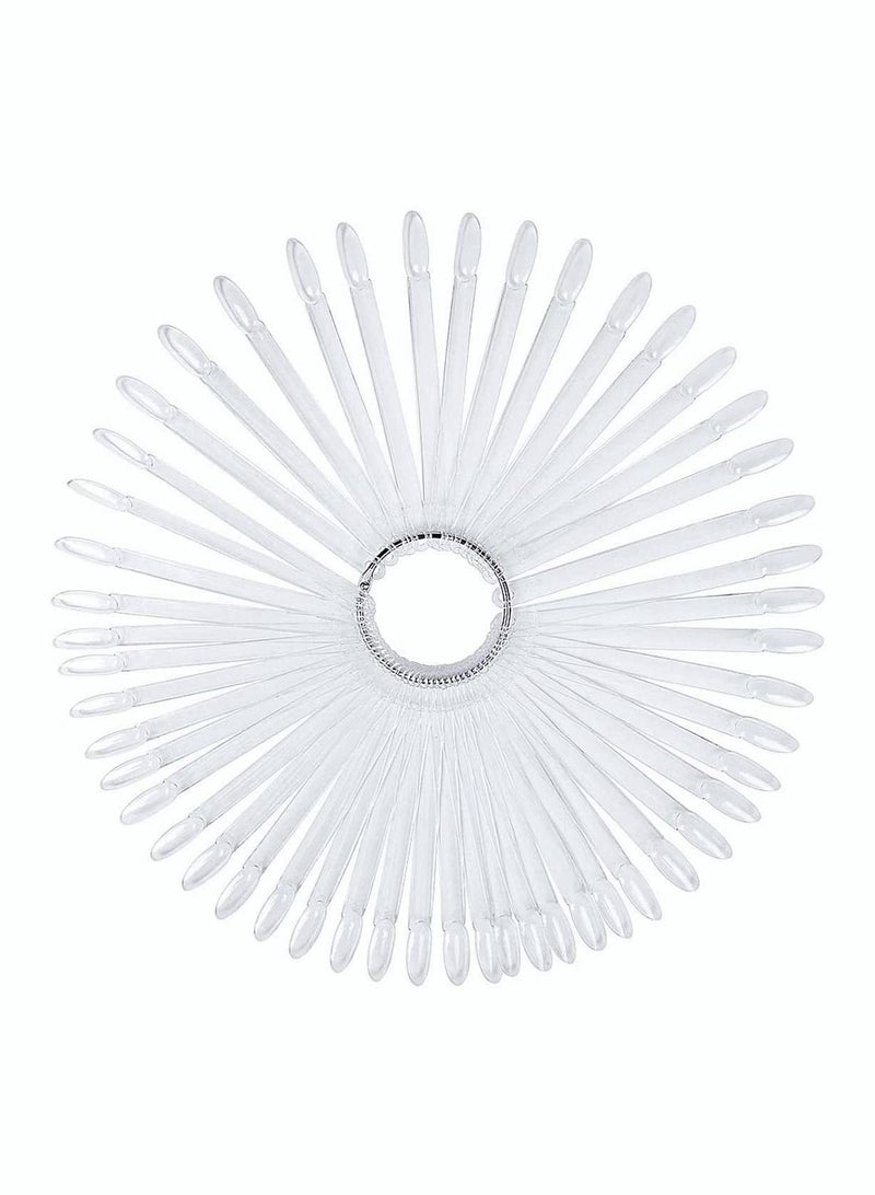 Y&D 50Pcs Nail Art Tips Sticks Fan-shaped Colour Display Board with Metal Ring Polish Tools Color Swatches for Gel Salon Displays and Practice  - Image 1