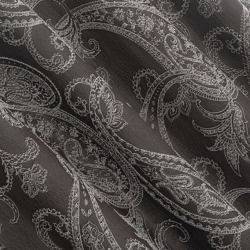 Sun Zero Pedra Paisley Embroidery 100% Total Blackout Back Tab Curtain Panel, Chocolate Brown, 40" x 84" (1 Panel) - Image 4