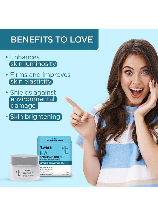 Twasa 2% Hyaluronic Acid Gel Cream 50g | Oil-Free, Non-Sticky, Light Water Gel for Fast Absorption & Intense Hydration | Long Lasting Hydration | For Dry Skin, Normal & Sensitive Skin - Image 3