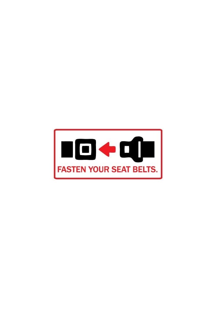 Picniva Fasten Your Seat Belts Sign Sticker Decal - Image 1