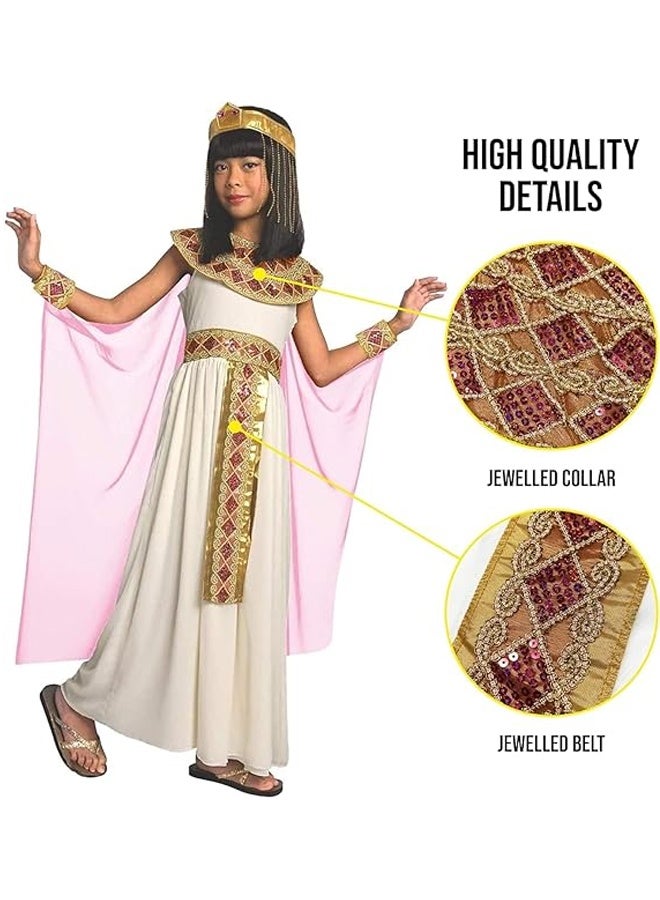 هالامودو زي كليوباترا للأطفال، زي كليوباترا للبنات، زي مصري للبنات، مثالية لحفلات عيد ميلاد، هالوين، حفلات الكرنفال - Image 5