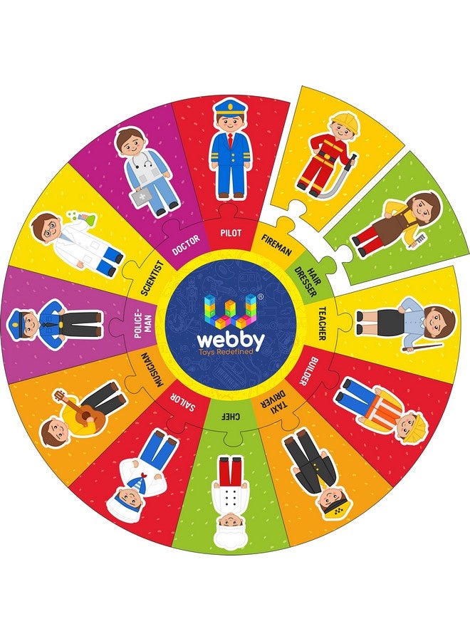 Webby Wooden Professions Jigsaw Puzzle for Boys & Girls, 13 Pcs - Image 1