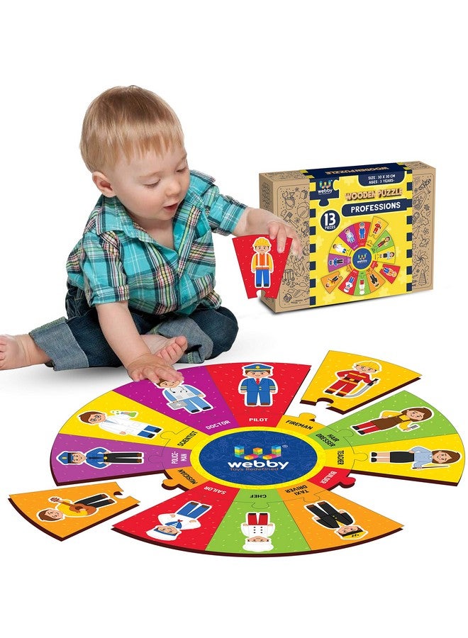 Webby Wooden Professions Jigsaw Puzzle for Boys & Girls, 13 Pcs - Image 2