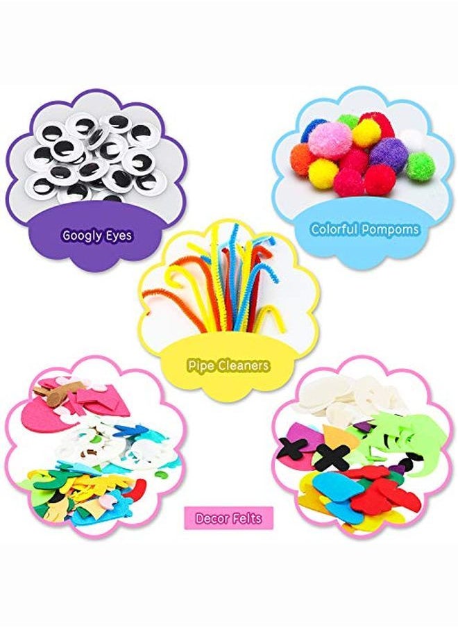 WATINC 18Pcs Hand Puppets Making Kit For Kids Art Craft Felt Sock Monster Puppet Creative Diy Make Your Own Puppets Pipe Cleaners Pompoms Storytelling Role Play Party Supplies Gift For Girls Boys  - Image 2