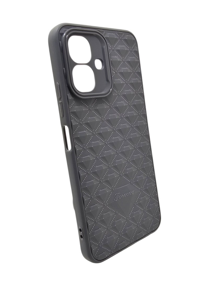 Carbon Fiber Shockproof Case For Tecno Spark Go 2 - Grey - Image 2