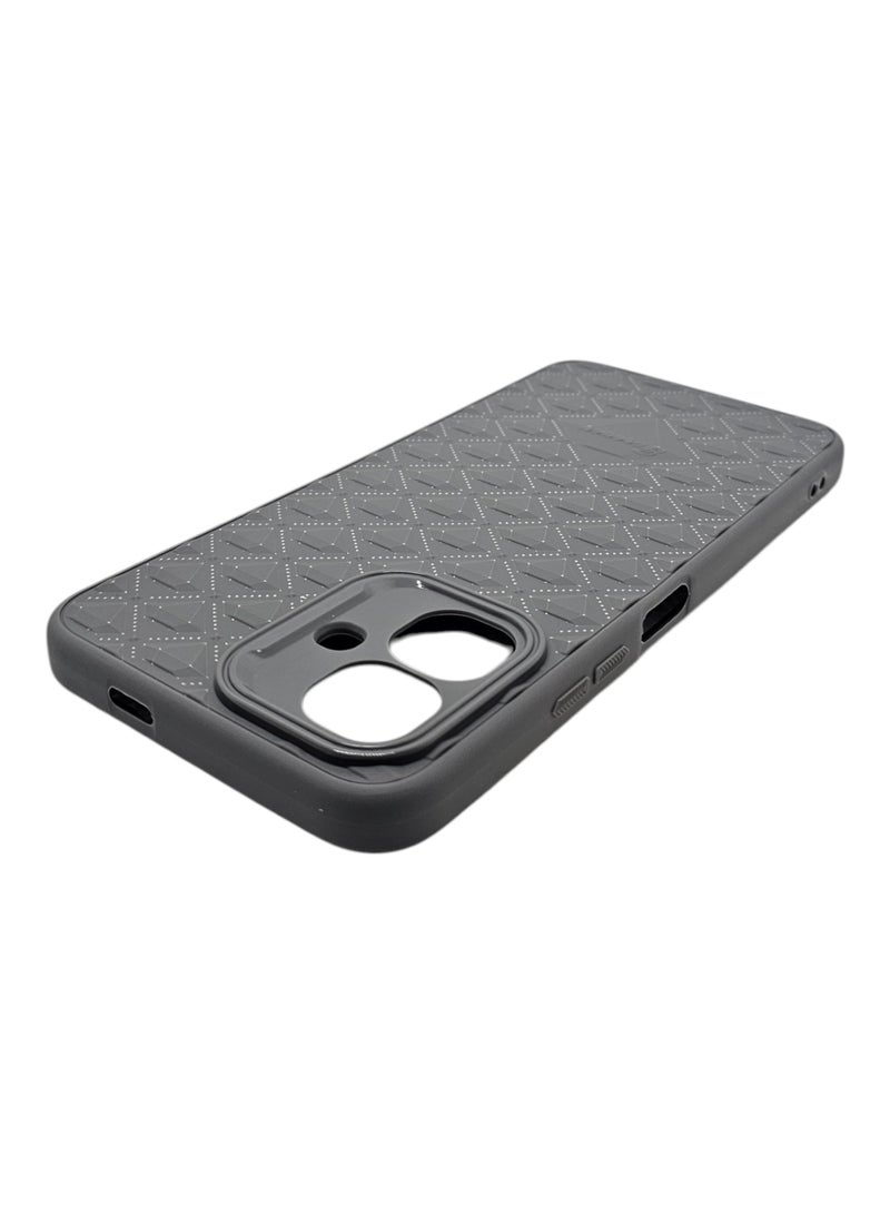 Carbon Fiber Shockproof Case For Tecno Spark Go 2 - Grey - Image 4