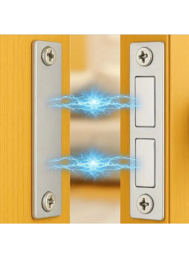2 Sets Ultra Thin Magnetic Cabinet Door Suction System Heavy Duty Metal Strip Holder - Image 3
