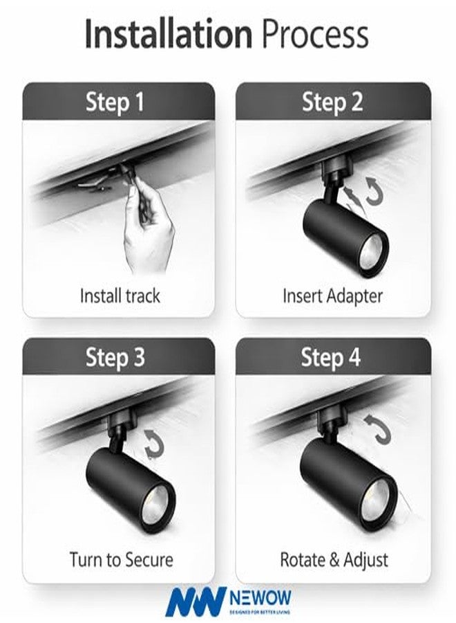 NEWOW مصباح مسار LED من نوع NEWOW NW 10W Glider Plus TR | مصباح كشاف للصور وعمود قابل للتعديل | لون الهيكل: أبيض | لون الإضاءة: أبيض دافئ (عبوة من قطعتين) - Image 5