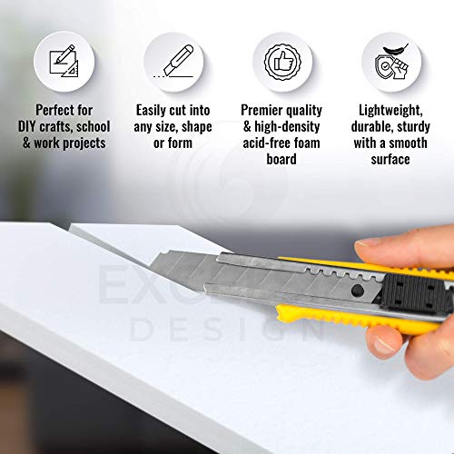 Excelsis Design 15 Pack Foam Board | White Foam Board 3/16 Inch Thick White Core Mat | Backing Board for Presentations, Signboards, Arts, Display and Crafts with Double-Sided Sheet - 11x14 Inches - Image 4