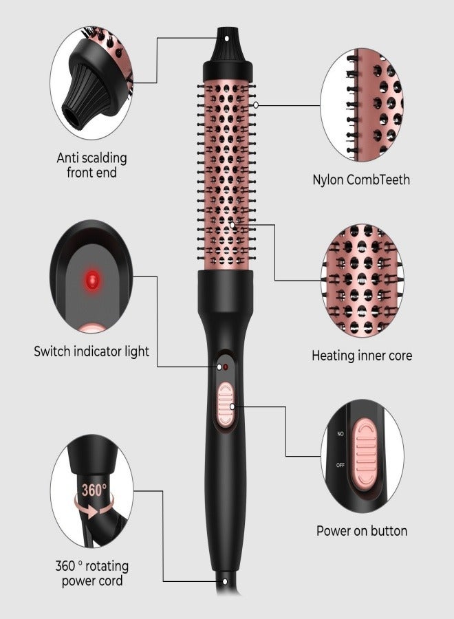 Beauty Thermal Brush, 1.5"/32mm Heated Round Brush for Blowout Look, Ionic Hot Brush Create Shinier & Smoother Curls, Fast Heating, Dual Voltage,Black - Image 2