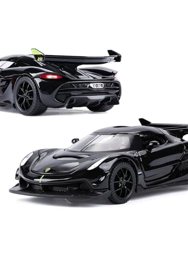 Toy Cars for 3+ Year Old Boys Jesko Car Toys with Light and Sound Diecast Metal Toy Car for Kids Ages 3-12 1/32 Collectable Super Car Model (Black) - Image 5