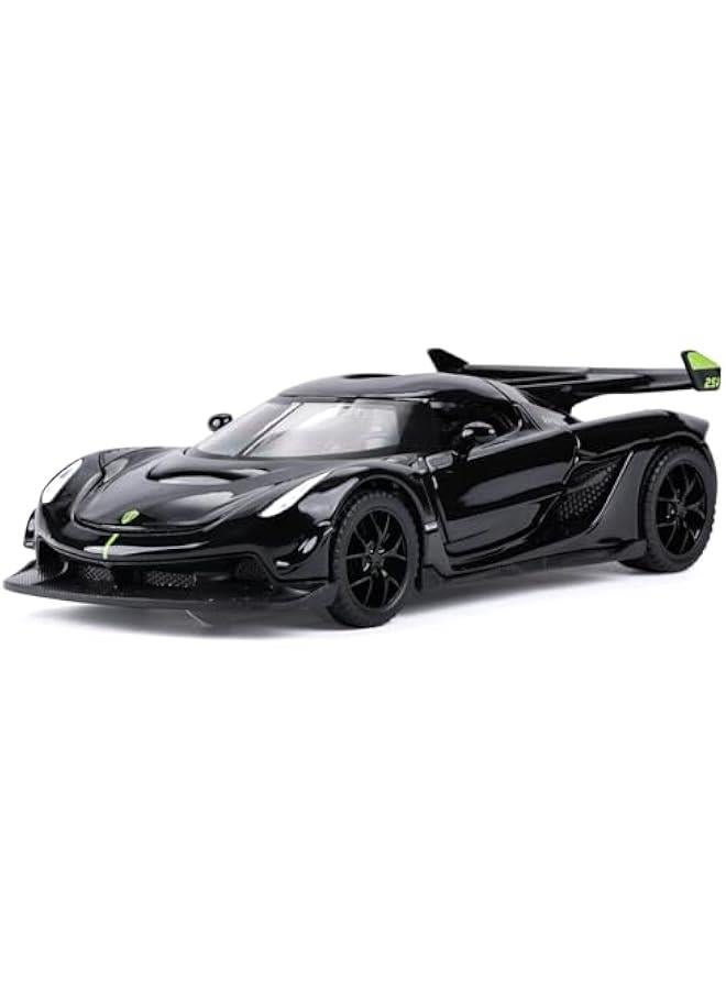 Toy Cars for 3+ Year Old Boys Jesko Car Toys with Light and Sound Diecast Metal Toy Car for Kids Ages 3-12 1/32 Collectable Super Car Model (Black) - Image 1