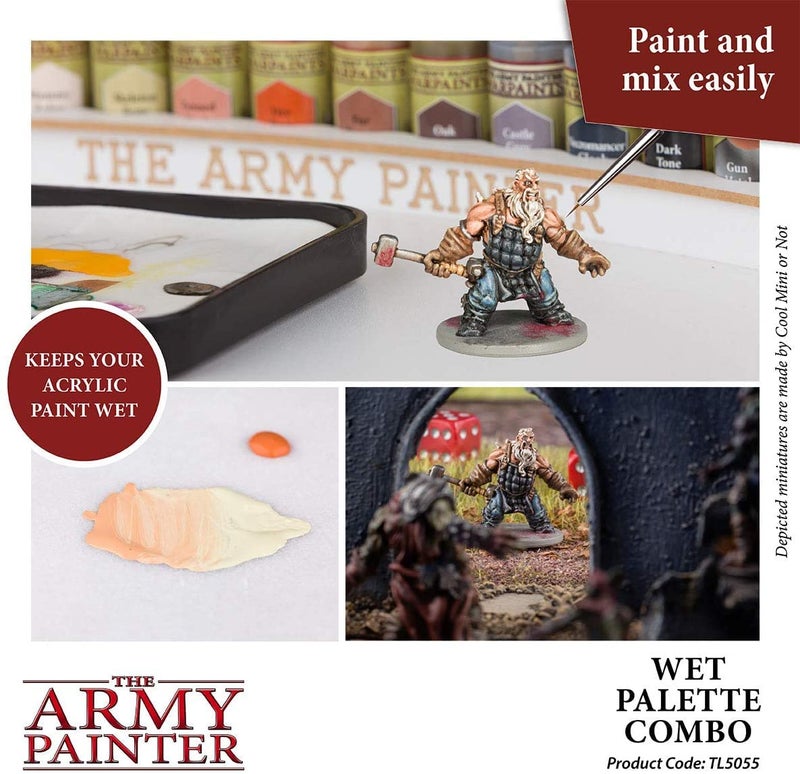 The Army Painter Wet Palette for Acrylic Painting & Hydro Pack Paper Palette Bundle -Premium Wet Palette for Miniatures with 100 Palette Paper Sheets & 4 Wet Palette Sponges -Painting Palette with Lid - Image 3