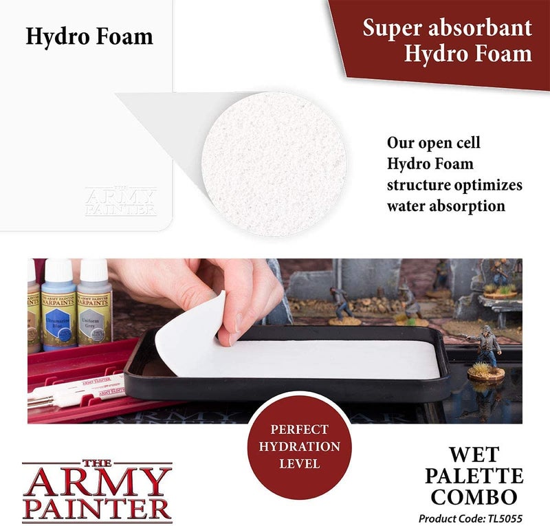 The Army Painter Wet Palette for Acrylic Painting & Hydro Pack Paper Palette Bundle -Premium Wet Palette for Miniatures with 100 Palette Paper Sheets & 4 Wet Palette Sponges -Painting Palette with Lid - Image 4