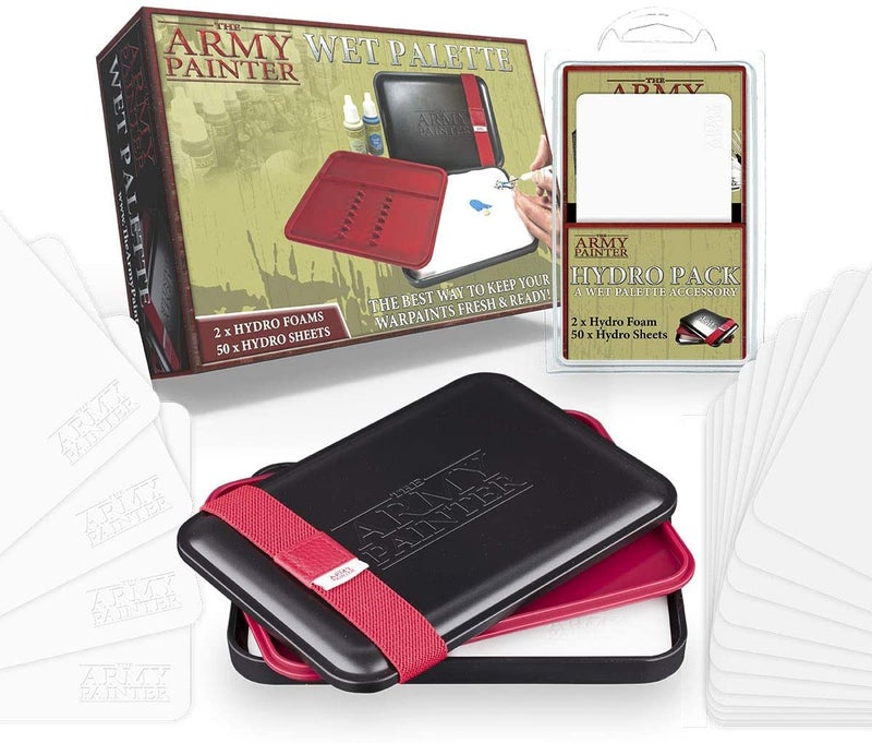 The Army Painter Wet Palette for Acrylic Painting & Hydro Pack Paper Palette Bundle -Premium Wet Palette for Miniatures with 100 Palette Paper Sheets & 4 Wet Palette Sponges -Painting Palette with Lid - Image 1