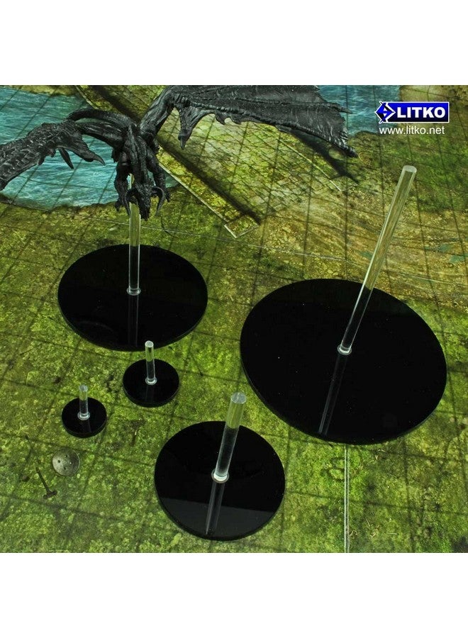 LITKO RPG Round Flight Stands | Role Playing Games | Compatible with Dungeons and Dragons | Compatible with Pathfinder | Circular Black Base (2-inch Large) - Image 2