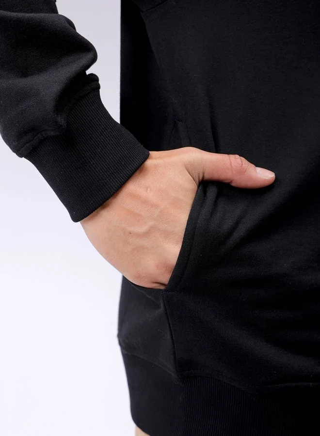 The Indian Garage Co Men Relaxed Fit Solid High neck Front Open High Neck Sweatshirt