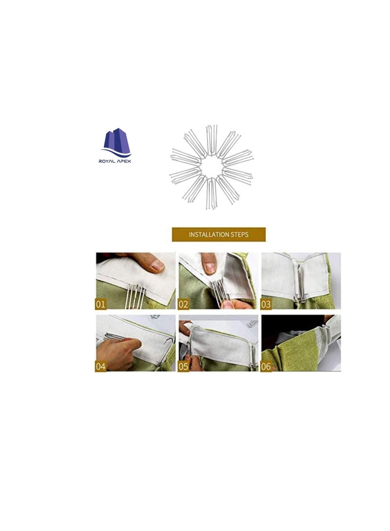 Curtain Pleater Tape Pleat Hook, 4 Prongs Pinch Pleat Drapes Clip Traverse Pleater 4 End Hooks (Pack of 20) - Image 3