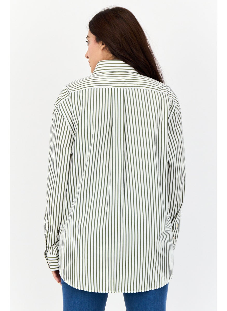 ESPRIT Women Regular Fit Stripe Long Sleeves Shirt, Multicolor  - Image 3