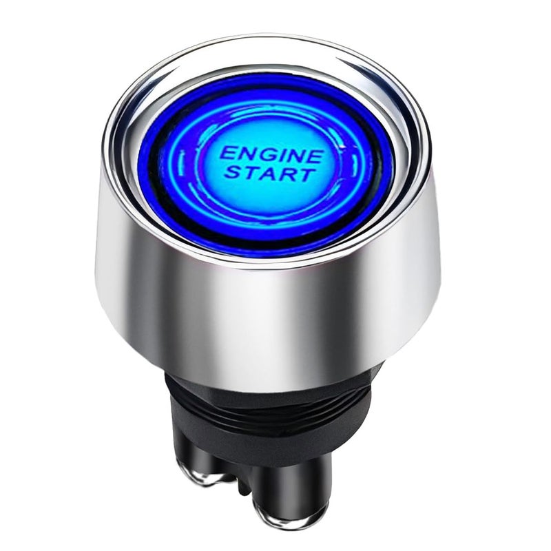 Jtron Start Switch 12v DC 50A Blue Car Start Engine Button Staterï¼ŒJtron Push Button Light Switch Push Start Ignition Switch for Racing SPST(ON)-Off Momentary (Blue) - Image 1