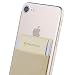 Sinjimoru Secure Card Holder for Back of Phone Stretchy Fabric Cell Phone Wallet Stick On Credit Card Case for iPhone Android Sinji Pouch Flap Beige - Image 2