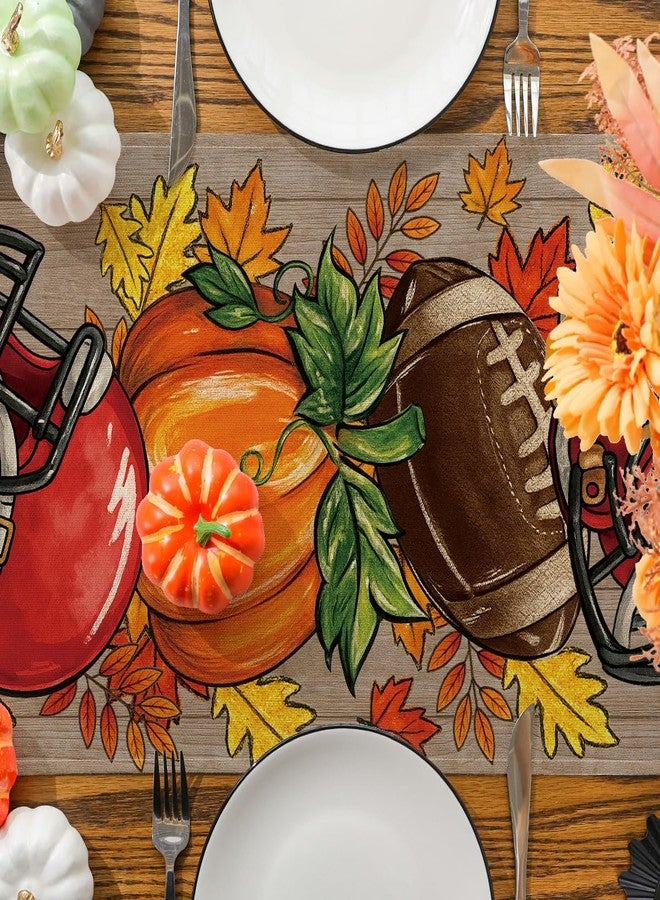 Siilues Fall Table Runner, Football Pumpkin Runner Fall Decorations Seasonal Autumn Thanksgiving Home Party Decor Dining Table Decorations 13x72 Inch - Image 5