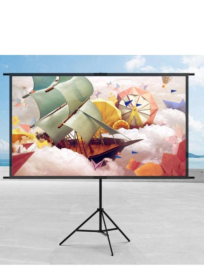 Golden Projector Screen with Stand, 84 inch 16:9 HD 4K Wall Mounted Projection Screen with Tripod for Film TV and Video, Portable Movie Screen for Indoor Home Theater Outdoor Backyard (186 * 105cm) - Image 1