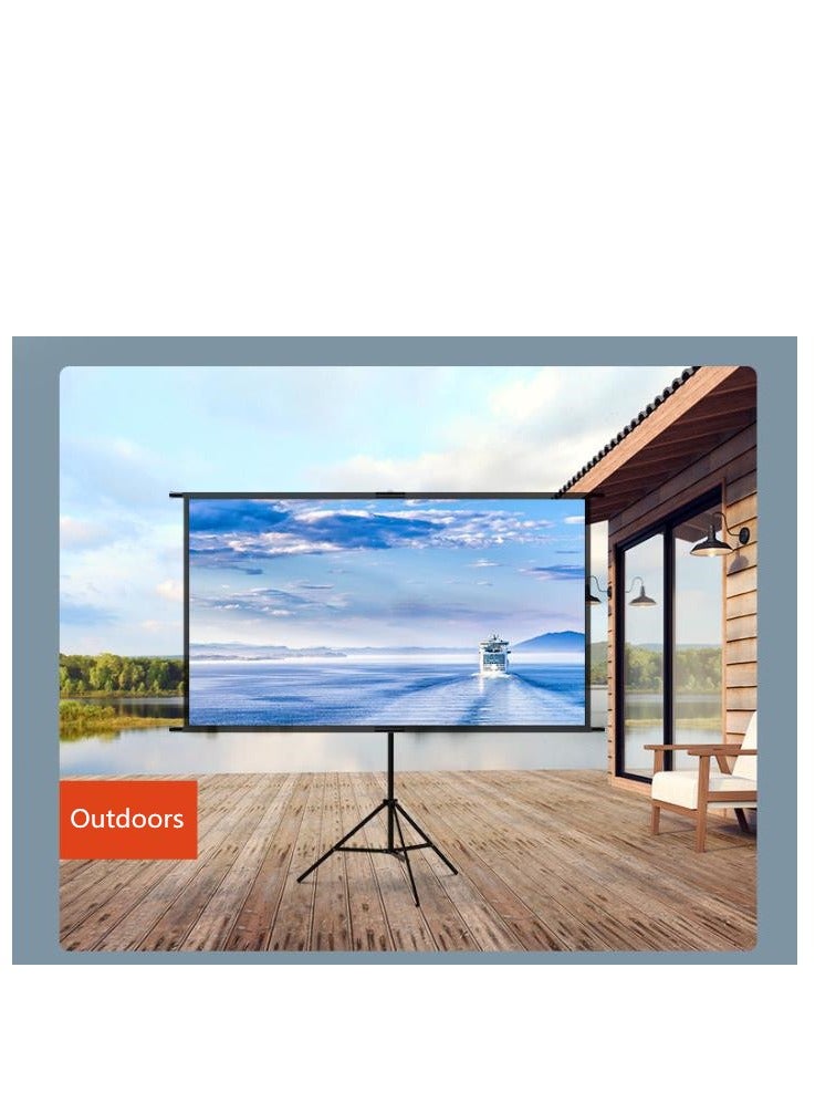 Golden Projector Screen with Stand, 84 inch 16:9 HD 4K Wall Mounted Projection Screen with Tripod for Film TV and Video, Portable Movie Screen for Indoor Home Theater Outdoor Backyard (186 * 105cm) - Image 3