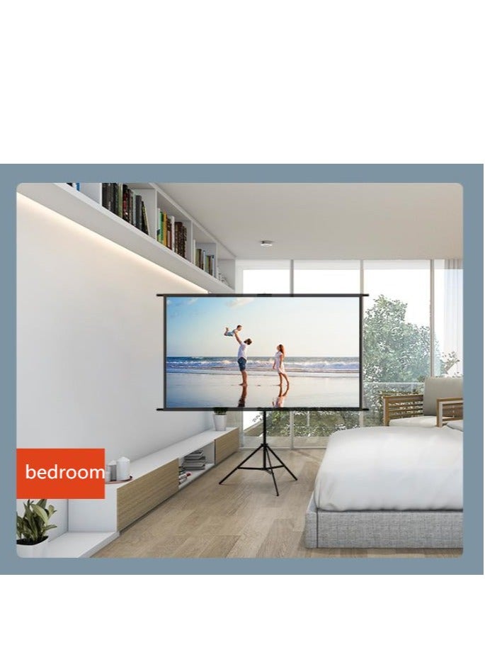 Golden Projector Screen with Stand, 84 inch 16:9 HD 4K Wall Mounted Projection Screen with Tripod for Film TV and Video, Portable Movie Screen for Indoor Home Theater Outdoor Backyard (186 * 105cm) - Image 4