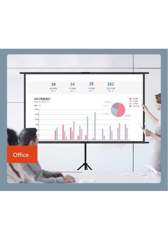 Golden Projector Screen with Stand, 84 inch 16:9 HD 4K Wall Mounted Projection Screen with Tripod for Film TV and Video, Portable Movie Screen for Indoor Home Theater Outdoor Backyard (186 * 105cm) - Image 5