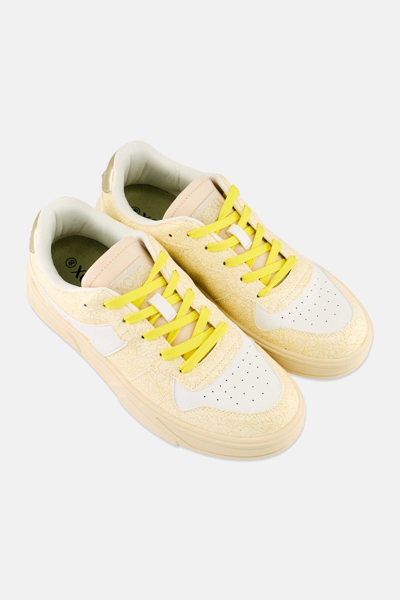 XOXO Women Lace Up Casual Shoes, Beige - Image 2