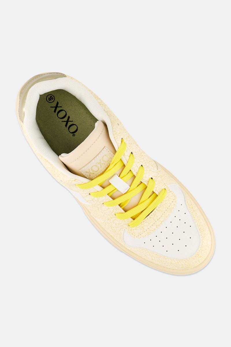 XOXO Women Lace Up Casual Shoes, Beige - Image 2