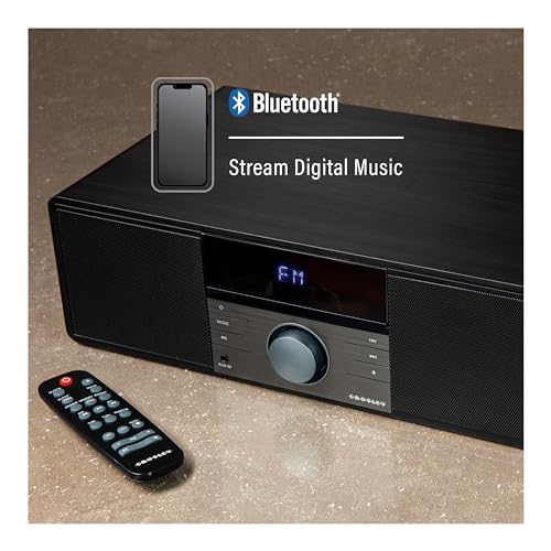 Crosley CR3502A-BK Metro Bluetooth FM Clock Radio and CD Player, Black - Image 4