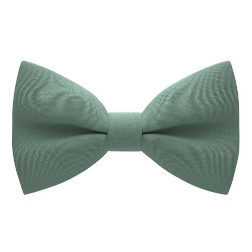 Bow Tie House Men's Classic Pre-Tied Bow Tie Formal Solid Tuxedo (Large, Green Fern) - Image 1