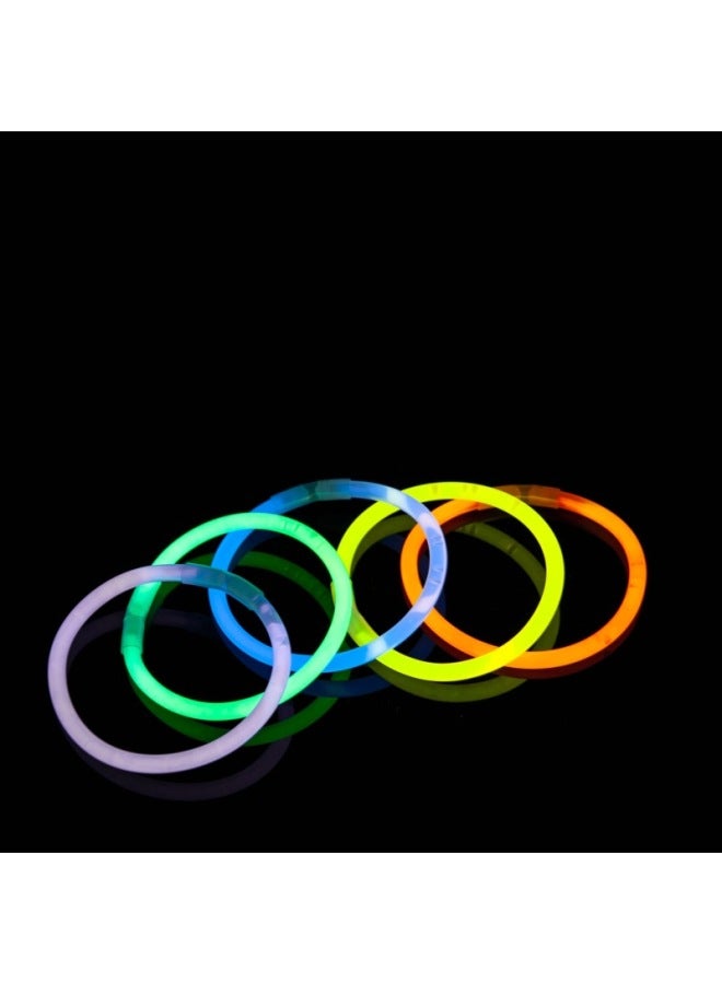 5 Fluorescent Sticks Bracelet Hardcover Disposable Luminous Stick Five Luminous Stick Bracelet Plastic Bracelet 5*200-Color:Red  - Image 2