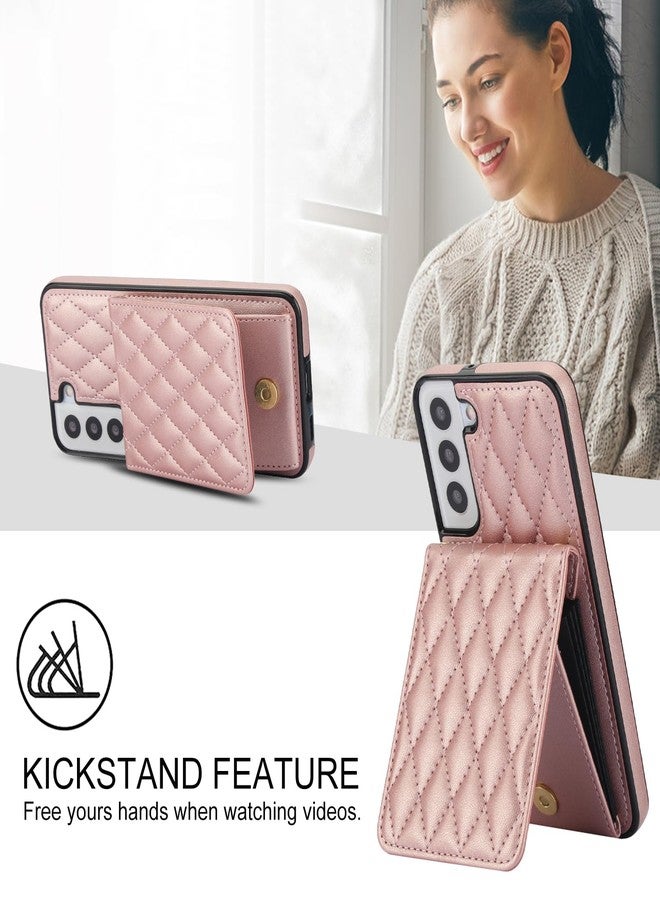 Asuwish Phone Case for Samsung Galaxy S22 Plus S22+ 5G Wallet Cover with Screen Protector Credit Slot Card Holder Crossbody Strap Stand RFID Blocking S22+5G S22plus 22S + S 22 22+ Women Men Girls Rose Gold - Image 5