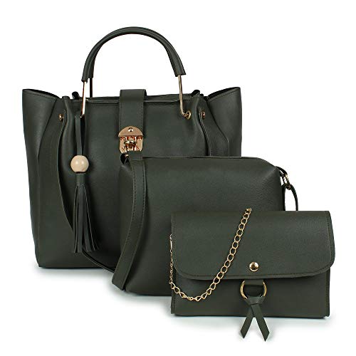 DANIEL CLARK Women's Stylish Handbags Combo (Set of 3) (Green) - Image 1