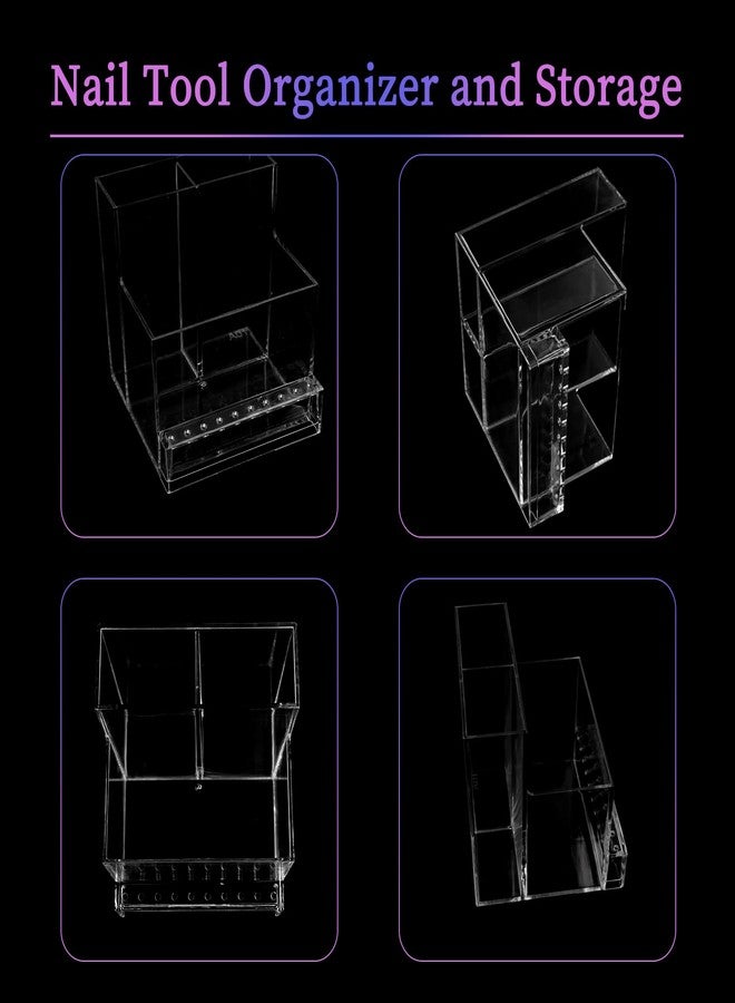 ANGNYA Nail Drill Holder Grinding Bit Storage Box, 10 Holes Transparent Nail Drill Bit Holder Plastic Nail Drill Tool Organizer Manicure Tools Display Box for Nail Tech Supplies - Image 4