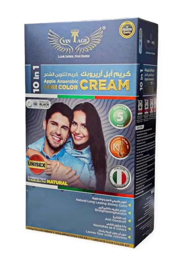 Vintage Apple Aromatic Hair Colour Cream 10x1 Natural Black 200g