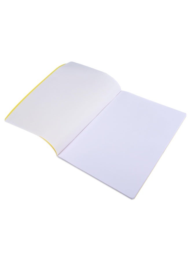 FIS Notebook, Soft Cover PP Materials, Size A4(210x297mm), Plain White Paper, 80 Sheets, 160 Pages, 2 Round Edges, Packet of 5 Pieces, Neon Yellow Color-FSNBA4PLPPNYL - Image 3