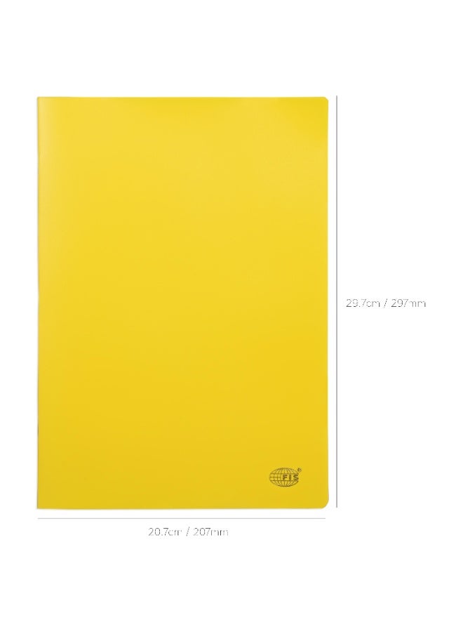 FIS Notebook, Soft Cover PP Materials, Size A4(210x297mm), Plain White Paper, 80 Sheets, 160 Pages, 2 Round Edges, Packet of 5 Pieces, Neon Yellow Color-FSNBA4PLPPNYL - Image 5