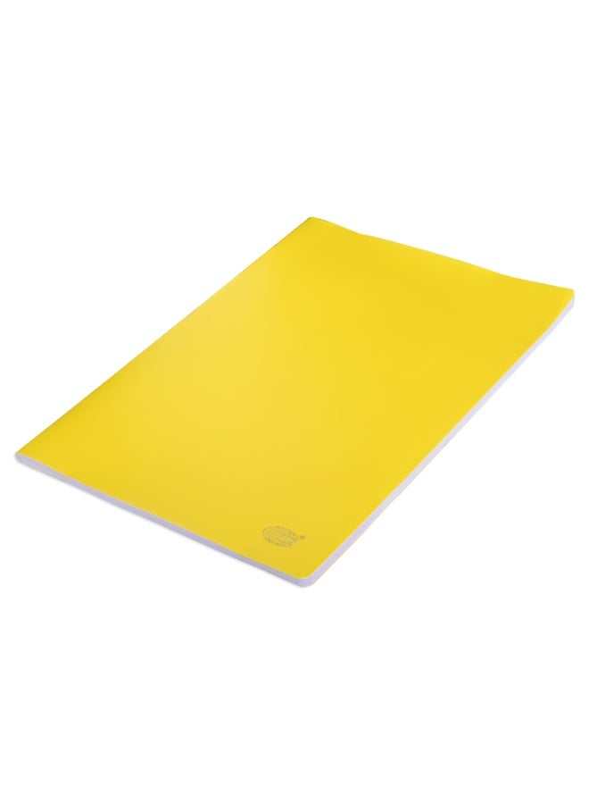 FIS Notebook, Soft Cover PP Materials, Size A4(210x297mm), Plain White Paper, 80 Sheets, 160 Pages, 2 Round Edges, Packet of 5 Pieces, Neon Yellow Color-FSNBA4PLPPNYL - Image 2