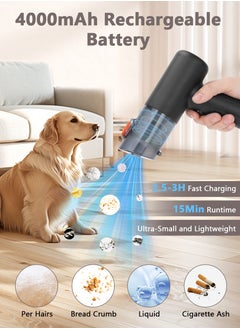 Luttec Handheld car vacuum cleaner, 4-in-1 vacuum cleaner 7500Pa air dust collector, high power 70W,  suitable for cars, homes, offices, pets  - Image 3