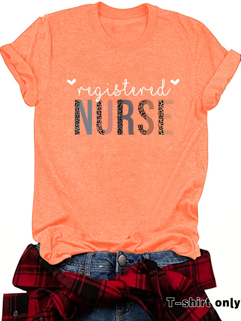 Independent Station Elegant T-Shirt Women'S Spot Nurse Pattern Printing Short-Sleeved - Image 4