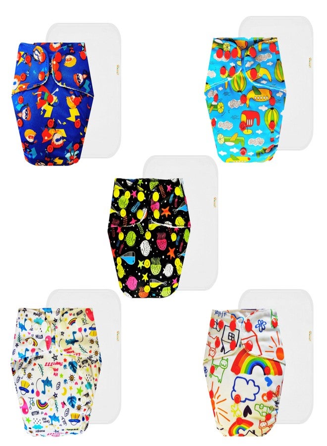 حفاضات دمبلدو القماشية الممتازة مع حشوة قطنية (عبوة من 5) | ناعمة ولطيفة | مانعة للتسرب | سريعة الجفاف | موثوق بها من قبل الأمهات | من 3 أشهر إلى 3 سنوات | للجنسين - Image 1