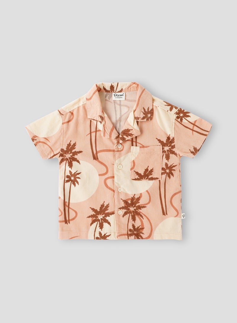 POPEES Infant Boys Premium Printed Corduroy Shirt - Soft & Durable - 3-36 Months - Image 2