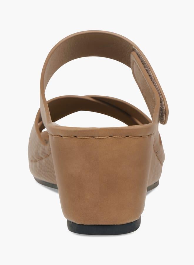 Le Confort Women Cross Strap Slip-On Sandals with Wedge Heels - Image 5