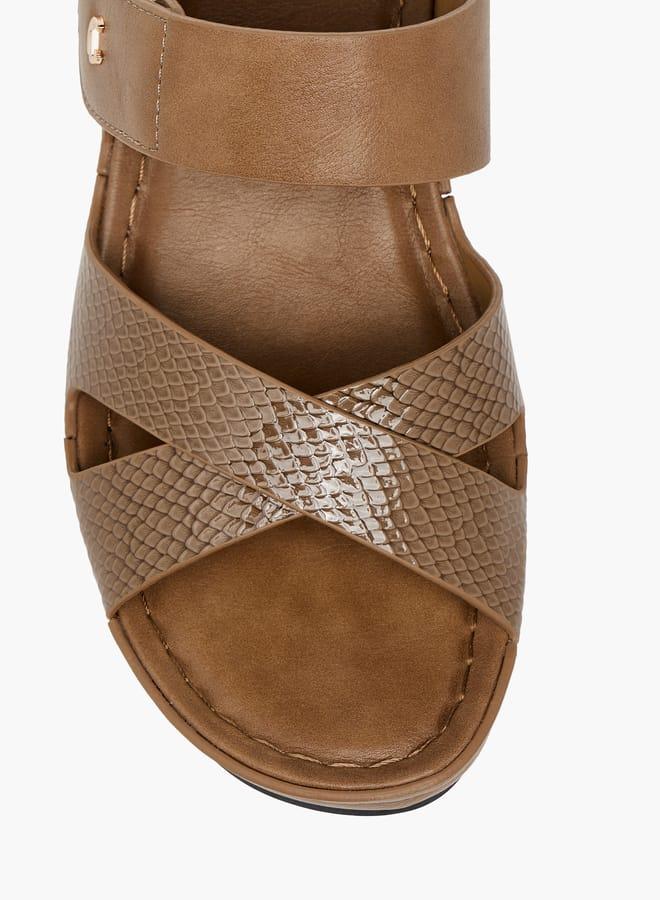 Le Confort Women Cross Strap Slip-On Sandals with Wedge Heels - Image 4