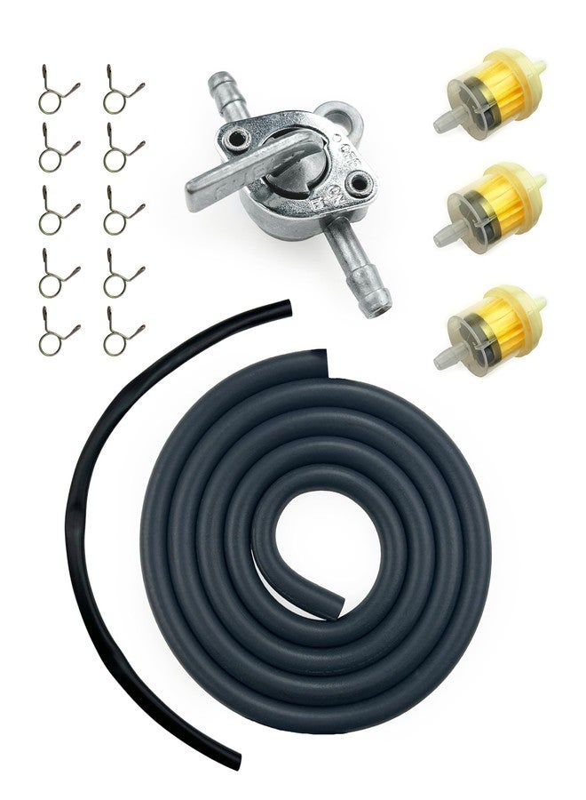 YAMAKATO 3/16 Fuel Line Hose w/Fuel Filters Inline Shut Off Valve Petcock Set for 50cc 70cc 90cc 110cc 125cc 150cc Coolster Apollo Baja ATV Four Wheeler Dirt Pit Bike - Image 1