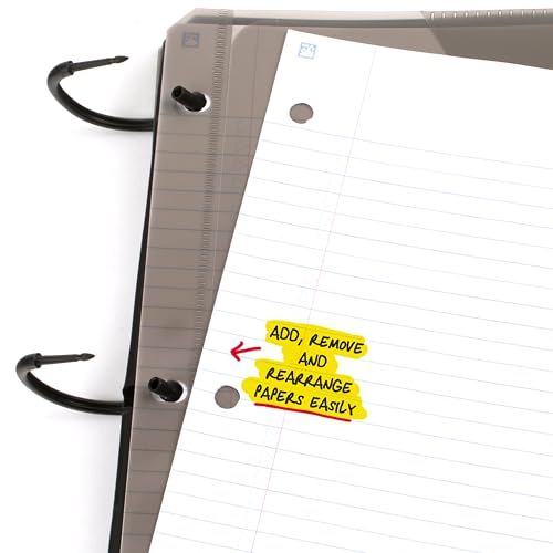 Five Star Flex Refillable Notebook + Study App, College Ruled Paper and 1 Inch TechLock Ring Binder with Customizable Cover, Pockets, Tabs and Dividers, 200 Sheet Capacity, Black (29326AA2) - Image 4